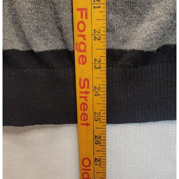 Express Black Gray Striped Sweater Dress Cowl Neck Cotton Blend Small - Picture 8 of 8